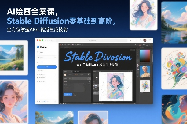 AI绘画全案课，Stable Diffusion零基础到高阶，全方位掌握AIGC视觉生成技能-金融资料分享