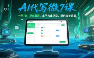 AI代写微课，一单7张，绿色蓝海，永不失业项目，提供接单渠道！-金融资料分享