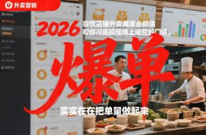 2026餐饮店铺外卖商家必修课,帮你彻底搞懂线上运营的门道,实实在在把单量做起来-金融资料分享