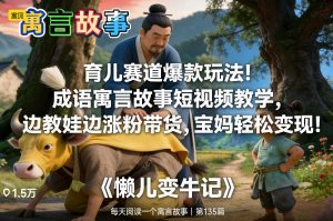 育儿赛道爆款玩法！成语寓言故事短视频教学，边教娃边涨粉带货，宝妈轻松变现！-金融资料分享
