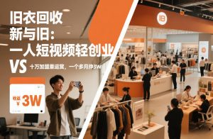 旧衣回收“新”与“旧”:一人短视频轻创业,VS十万加盟重运营,一个多月挣3W【揭秘】-金融资料分享