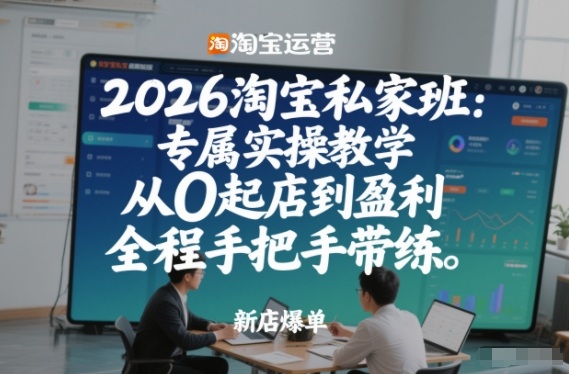 2026淘宝私家班：专属实操教学，从0起店到盈利，全程手把手带练-金融资料分享