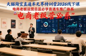 天猫淘宝直通车无界特训营2026线下课，电商老板运营总监必学直通车推广体系-金融资料分享
