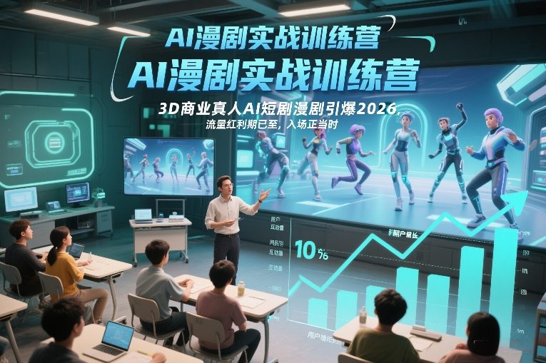 AI漫剧实战训练营,3D商业真人AI短剧漫剧引爆2026,流量红利期已至,入场正当时-金融资料分享