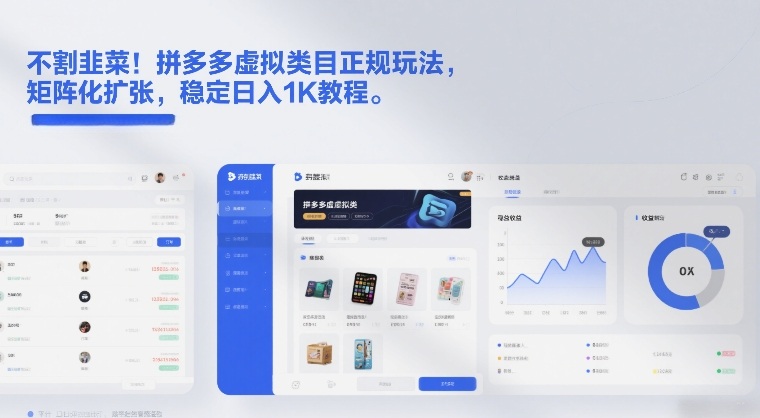 不割韭菜!拼多多虚拟类目正规玩法,矩阵化扩张,稳定日入1K教程【揭秘】-金融资料分享
