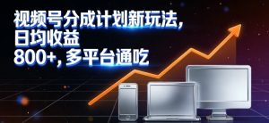 视频号分成计划新玩法，日均收益8张，多平台通吃-金融资料分享