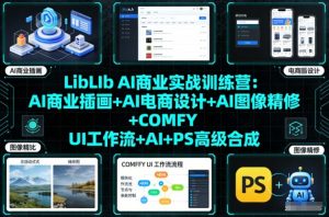 LibLIb AI商业实战训练营:AI商业插画+AI电商设计+AI图像精修+COMFY UI工作流+AI+PS高级合成-金融资料分享