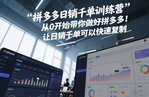 拼多多日销千单训练营，从0开始带你做好拼多多，让日销千单可以快速复制(更新26年1月)-金融资料分享