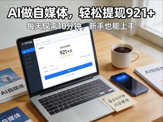 每天花费10分钟,头条号收益921+,用AI做自媒并不难【附视频教程】-金融资料分享