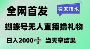 2026最新蝴蝶号无人直播掘金，独家技术，全网首发小白做了一个月收益3W，长期稳定可做【揭秘】-金融资料分享