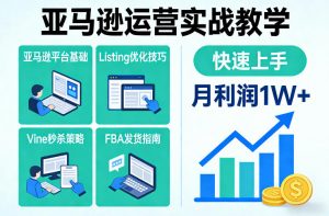 亚马逊运营实战教学,亚马逊平台+Listing优化+Vine秒杀+FBA发货等,快速上手,实现店铺月利润1W-金融资料分享