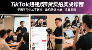 TikTok短视频带货实拍实战课程,手把手带你从零起步,助你快速出单,突破瓶颈-金融资料分享