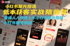 小红书聚光投流低成本获客实战陪跑营,普通人快速上手小红书聚光投放-金融资料分享