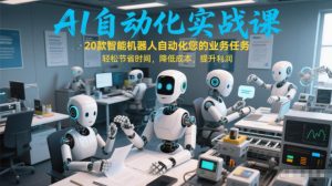 AI自动化实战课：20款智能机器人自动化您的业务任务，轻松节省时间，降低成本，提升利润-金融资料分享